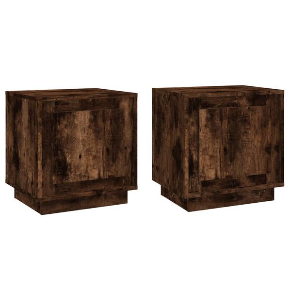 vidaXL Tables de chevet 2 pcs ch&ecirc;ne fum&eacute; 44x35x45 cm bois d'ing&eacute;nierie