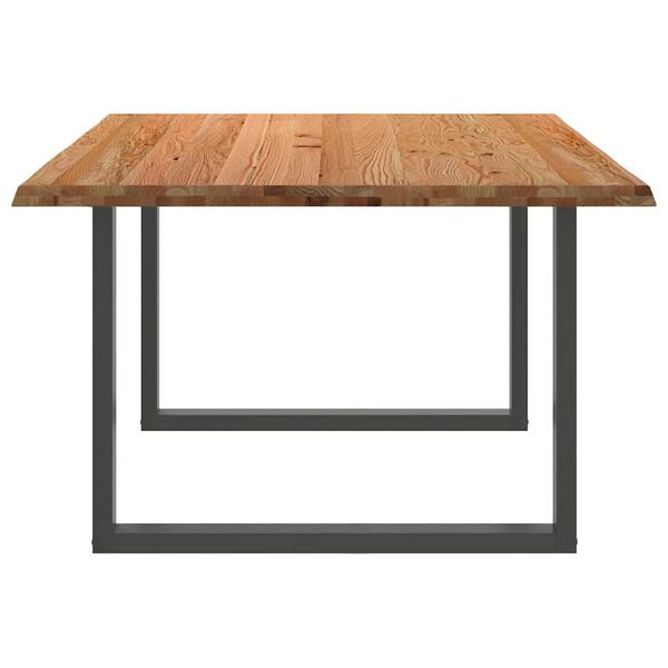 vidaXL Table à manger marron clair bois de chêne massif rectangulaire