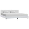 vidaXL Cadre de lit Blanc Similicuir 180x200 cm