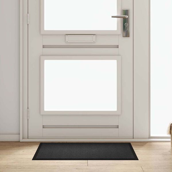 vidaXL Tapis de porte Anthracite 60 x 40 x 1.2 cm Tissu en teddy