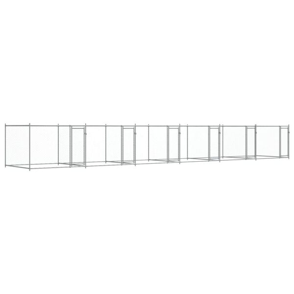 vidaXL Cage pour chien avec portes gris 12x2x1,5 m acier galvanisé