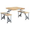vidaXL Table pliable de camping avec 4 si&egrave;ges Acier Aluminium