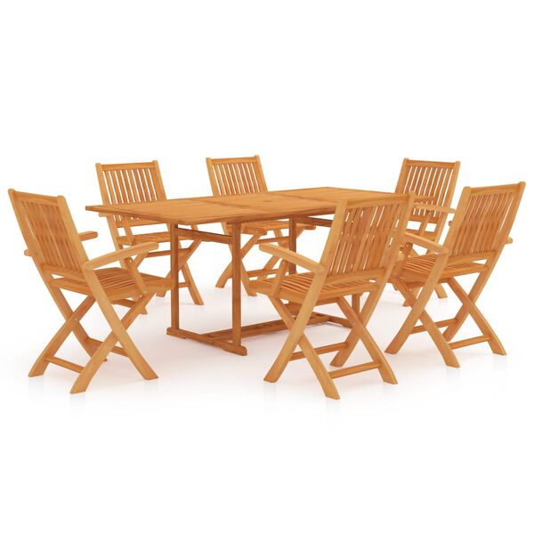 vidaXL Ensemble &agrave; manger de jardin 7 pcs Bois de teck massif