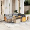 vidaXL Salon de jardin avec coussins 8 pcs beige r&eacute;sine tress&eacute;e