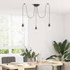 VidaXL Lampe suspendue avec 3 porte-lampes E27 noir métal
