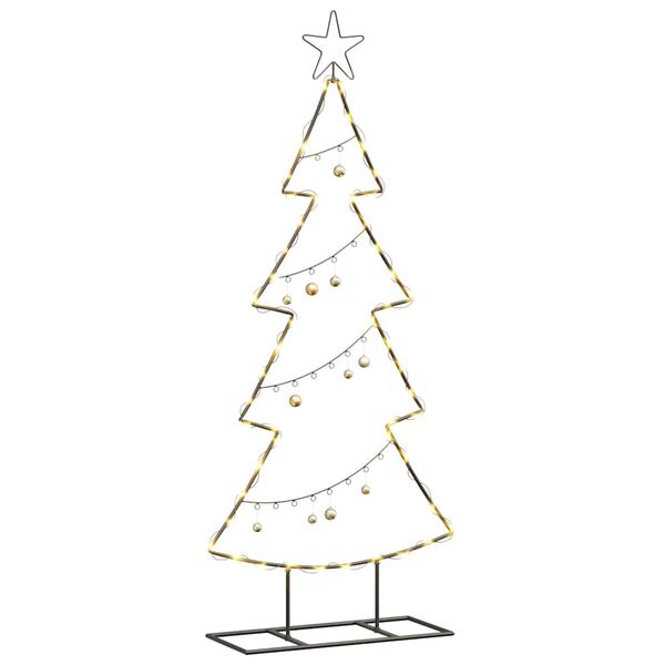 vidaXL Arbre de No&euml;l en m&eacute;tal avec support Noir 125 cm Acier