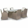 vidaXL Ensemble &agrave; manger de jardin 7 pcs R&eacute;sine tress&eacute;e Marron