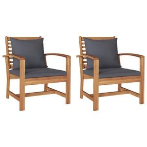 vidaXL Chaise 2 Pi&egrave;ce Brun et gris fonc&eacute; 65 x 60 x 76,5 cm