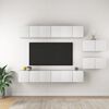 vidaXL Meubles TV 8 pcs Blanc Bois d'ing&eacute;nierie