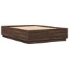 vidaXL Cadre de lit avec LED sans matelas ch&ecirc;ne marron 150x200 cm