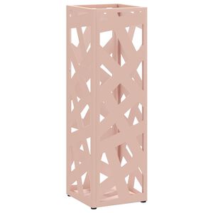 vidaXL Stand de Parapluie de Pluie Rose 15,5 x 15,5 x 49 cm Acier