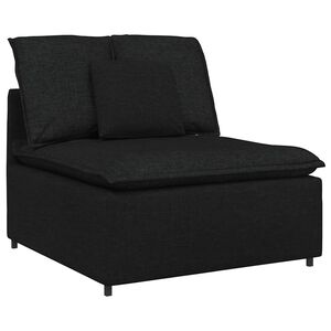 vidaXL Module central de canap&eacute; modulable avec coussins noirs 100 cm