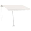vidaXL Auvent manuel r&eacute;tractable sur pied 300x250 cm Cr&egrave;me