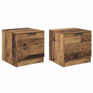 vidaXL Armoire de lit avec tiroir 2 pcs Bois ancien 40 x 39 x 40cm