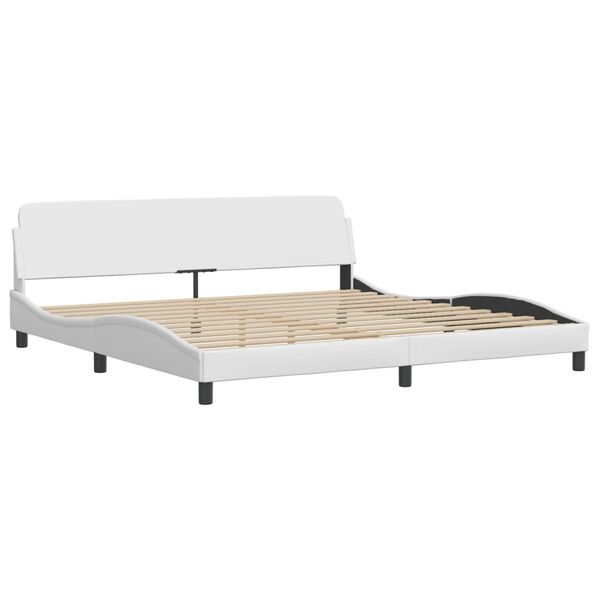 vidaXL Lit Viana avec matelas blanc 200x200 cm similicuir