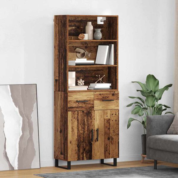 vidaXL Haut Armoire Bois ancien 69,5 x 34 x 180 cm Bois d'ing&eacute;nierie