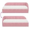 vidaXL Cadre de lit d'angle avec matelas 2 pcs Gris Velours