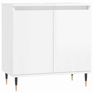 vidaXL Armoire de bain blanc brillant 58x33x60 cm bois d'ing&eacute;nierie