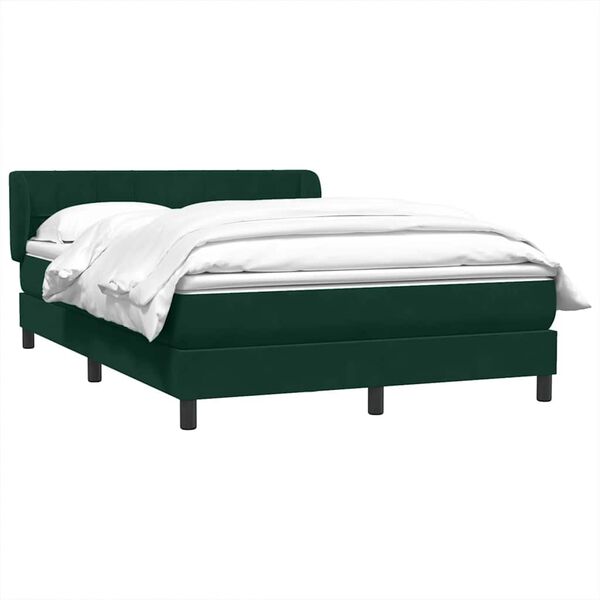 vidaXL Sommier &agrave; lattes de lit et matelas vert fonc&eacute; 160x220cm velours