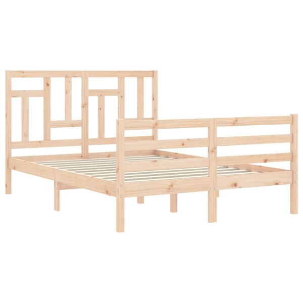 vidaXL Cadre de lit sans matelas 140x190 cm bois massif