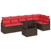 vidaXL Ensemble de canap&eacute; de jardin 7 pc Marron Poly rotin