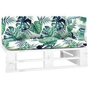 vidaXL Canap&eacute; d'angle palette de jardin Bois de pin impr&eacute;gn&eacute; de blanc