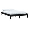 vidaXL Cadre de lit sans matelas noir 200x200 cm bois massif