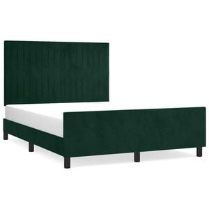vidaXL Cadre de lit sans matelas vert fonc&eacute; 140x190 cm velours