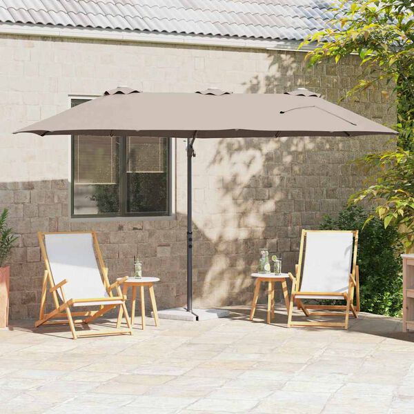 vidaXL Parasol cantilever de jardin Taupe 372 x 198 x 243 cm