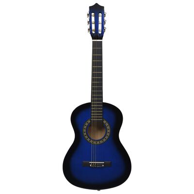 vidaXL Guitare classique de débutants et enfants Bleu 1/2 34"