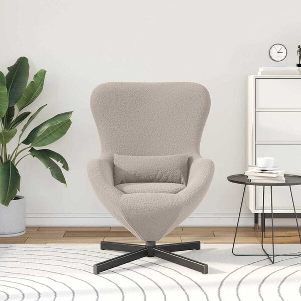 vidaXL Fauteuil &oelig;uf Gris clair 63 x 73 x 90 cm tissu