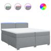 vidaXL Sommier &agrave; lattes de lit avec matelas Gris clair 200x200cm Tissu