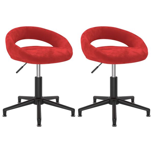 vidaXL Chaises pivotantes &agrave; manger lot de 2 bordeaux velours