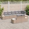 vidaXL Ensemble de canap&eacute; de jardin 8 pcs Beige et gris polyrotin