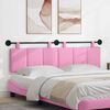 vidaXL T&ecirc;te de lit suspendue Montage mural Rose 190 x 55 x 5 cm tissu