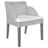 vidaXL Chaise &agrave; manger avec coussin Gris Rotin naturel