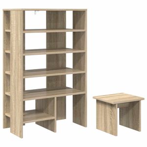 vidaXL Cabinet &agrave; chaussures 2 pcs Ch&ecirc;ne Sonoma Bois d'ing&eacute;nierie