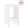 vidaXL Ensemble de bar de jardin 9 pcs blanc bois de pin massif