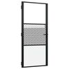 vidaXL Porte en verre 93 x 3,5 x 201,5 cm Aluminium Noir