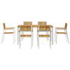 vidaXL Ensemble de repas extérieur 7 pcs Marron Bois d'Acacia Massif