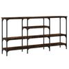 vidaXL Table console ch&ecirc;ne fum&eacute; 160x29x80 cm bois d'ing&eacute;nierie