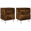 vidaXL Tables de chevet 2 pcs ch&ecirc;ne fum&eacute; 40x35x50 cm bois ing&eacute;nierie