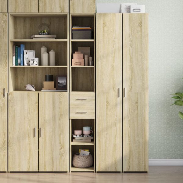 vidaXL Buffet haut ch&ecirc;ne sonoma 30x42,5x185 cm bois d'ing&eacute;nierie