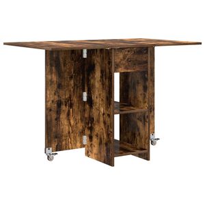 vidaXL Table &agrave; d&icirc;ner 115 x 70 x 75 cm Bois d'ing&eacute;nierie Ch&ecirc;ne fum&eacute;