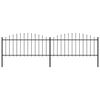 vidaXL Cl&ocirc;ture de jardin &agrave; dessus en lance Acier (0,5-0,75)x3,4 m Noir