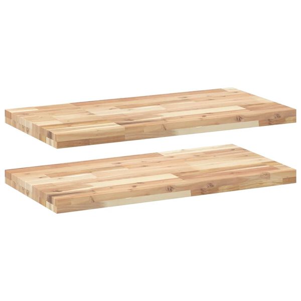 vidaXL &Eacute;tag&egrave;res flottantes 2 pcs 100x40x4 cm acacia massif non trait&eacute;