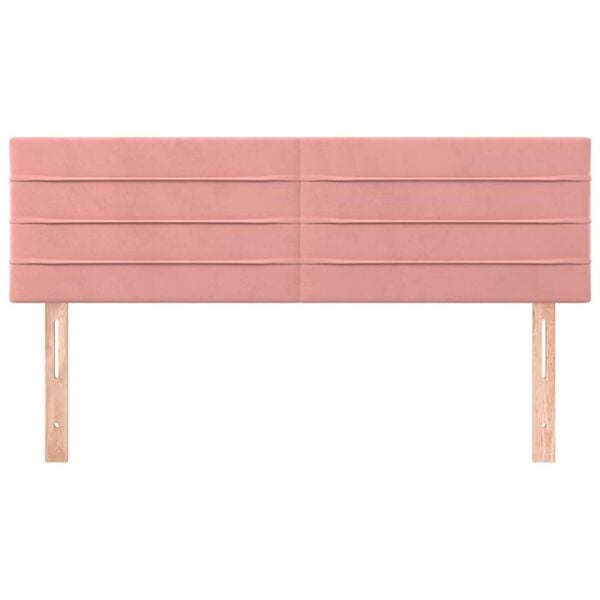 vidaXL T&ecirc;tes de lit 2 pcs Rose 72x5x78/88 cm Velours