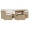 vidaXL Ensemble de canap&eacute; de jardin 7 pc Beige Poly rotin