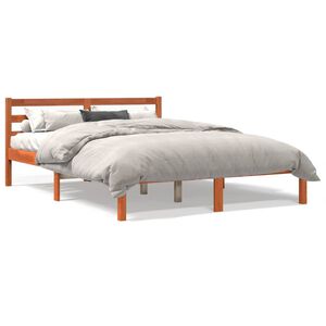 vidaXL Cadre de lit sans matelas cire marron 120x190cm bois pin massif