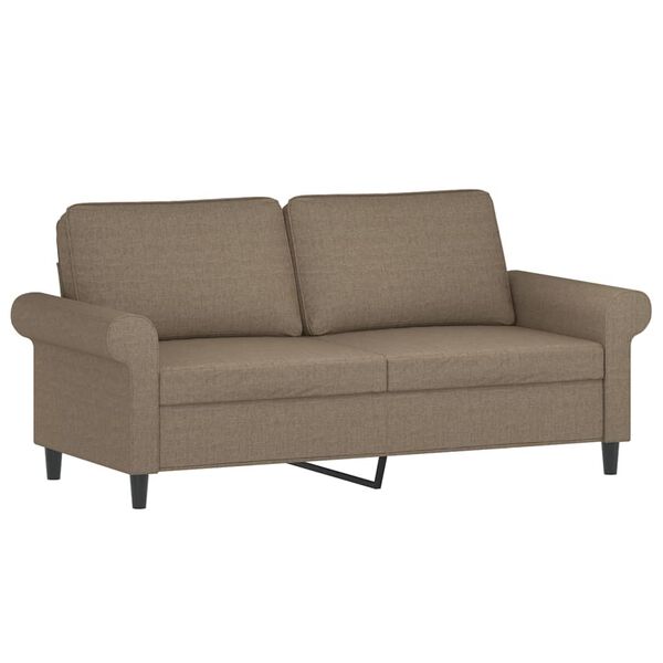vidaXL Canap&eacute; 2 places et oreillers et coussins Taupe 140 cm Tissu